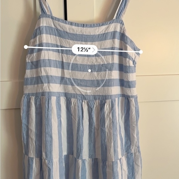 Casa Cabana Diane Stripe Linen Blend Midi Dress Size Small Coastal Beach Resort - Picture 4 of 7